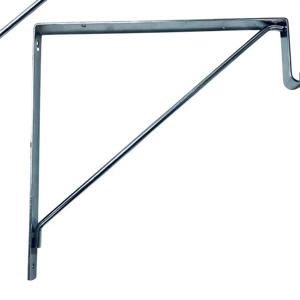 Heavy Duty Steel Fixed Shelf & Rod Support Brackets - set of 2